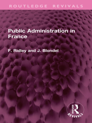 cover image of Public Administration in France